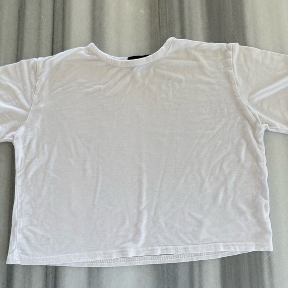 White Crop T-Shirt Size US0 NEW - Picture 2 of 6